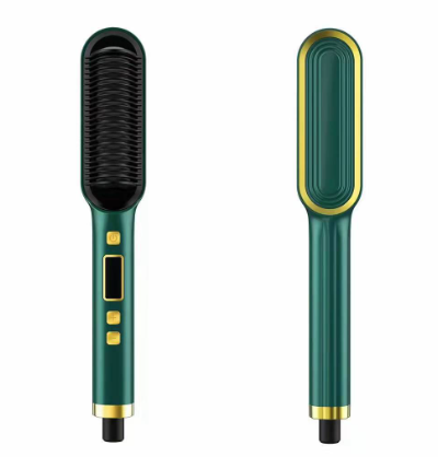 Hair Straightening Comb with Curling Iron