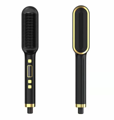 Hair Straightening Comb with Curling Iron