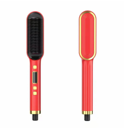 Hair Straightening Comb with Curling Iron